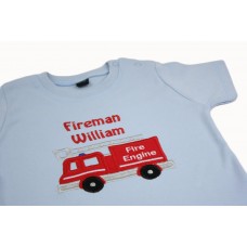 Boys Personalised Fire Engine T-shirt